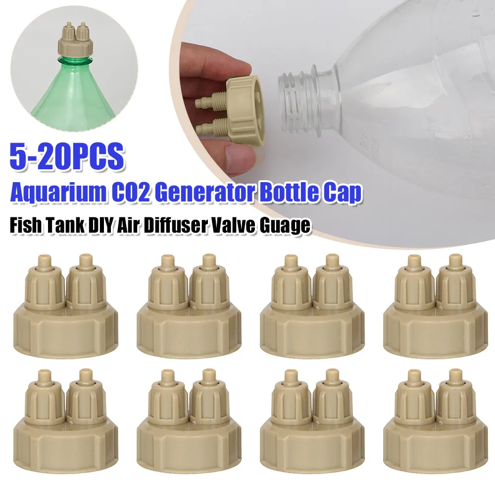 

Aquarium CO2 Generator Bottle Cap Fish Tank Live Plant DIY Air Diffuser Tube Valve Guage Carbon Dioxide Accessories