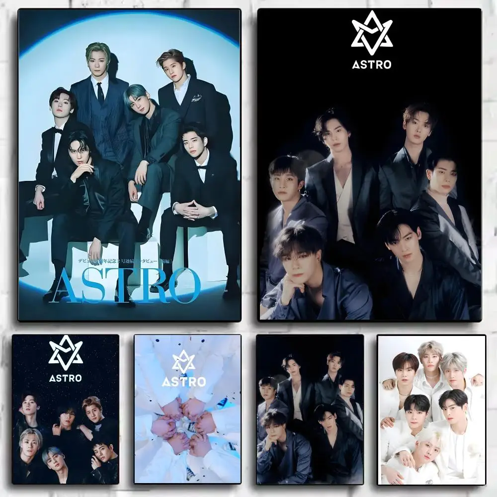 Boy Group A-ASTRO Poster Framed Canvas Wall Art Print for Office Dining Room Bathroom Wall Decor