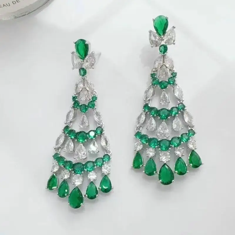 

Bilincolor Fashion Green Skirt Tassel Earring for Women
