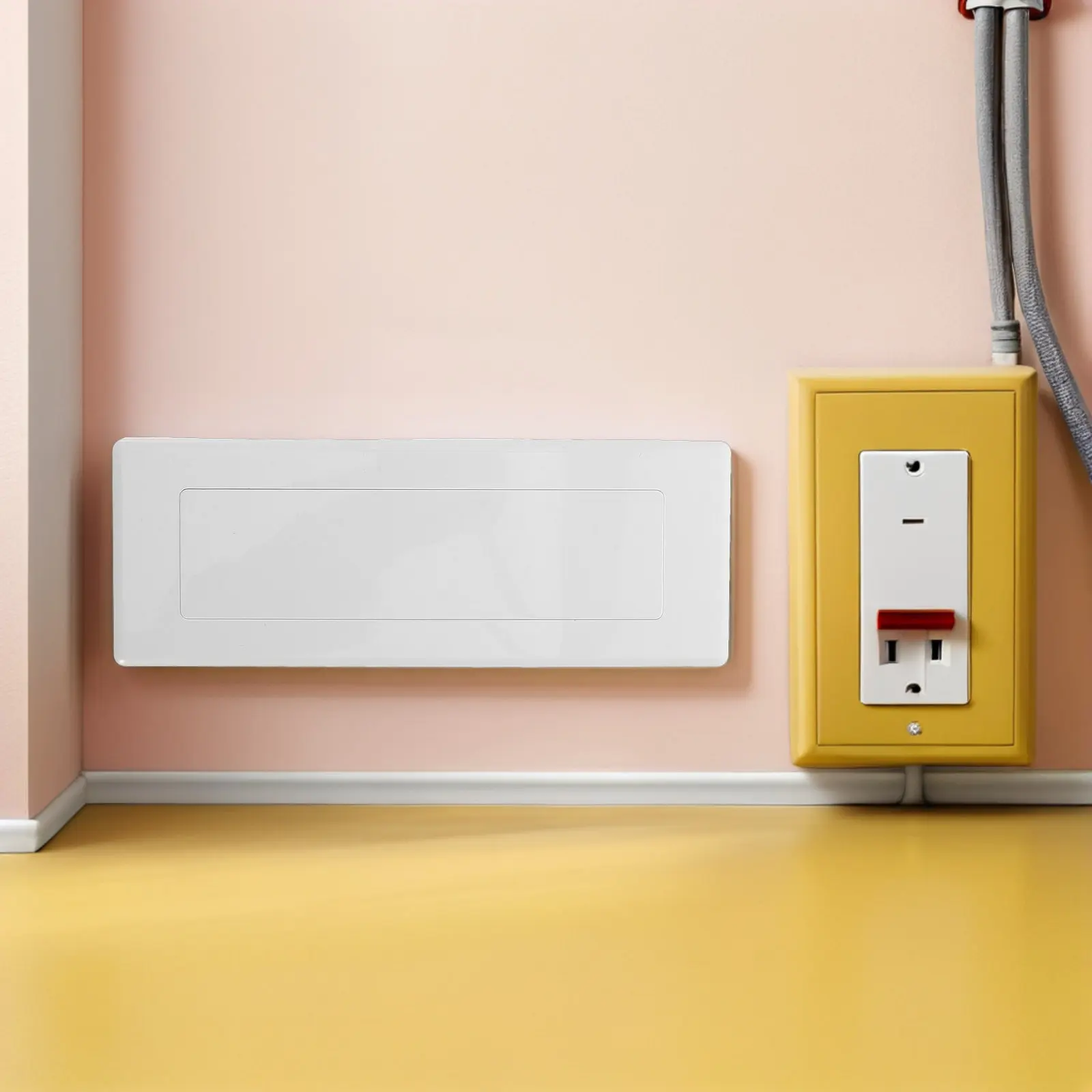8Pcs Blank Outlet Cover Plate Plastic Wall Plate for Junction Boxes Conceals Wiring Easy Install Decorative