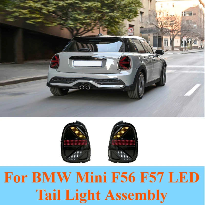 

For BMW Mini F56 F57 Union Jack LED Tail Light Assembly, Sequential Flowing Turn Signal Rear Lamp Upgrade Replacement Accessory