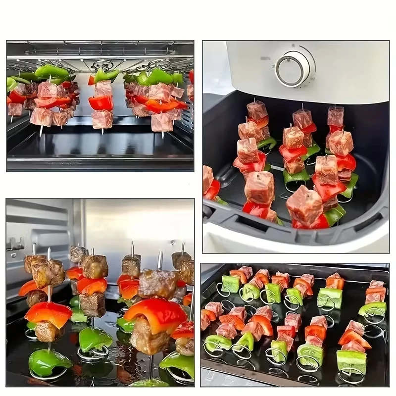 10pcs air fryer oven special label vertical skewer grill accessories stainless steel grill needle grill label 9.5cm