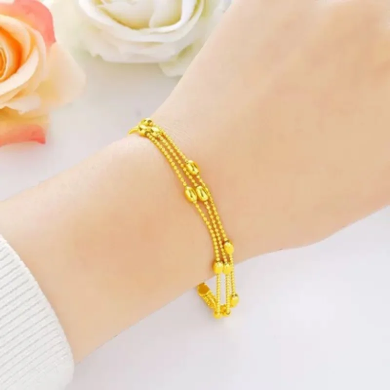 

Korean Version Light Luxury Trend Simplicity Comfortable Temperament Fashion Jewelry Classic Alluvial Gold Women's Bracelet 2024