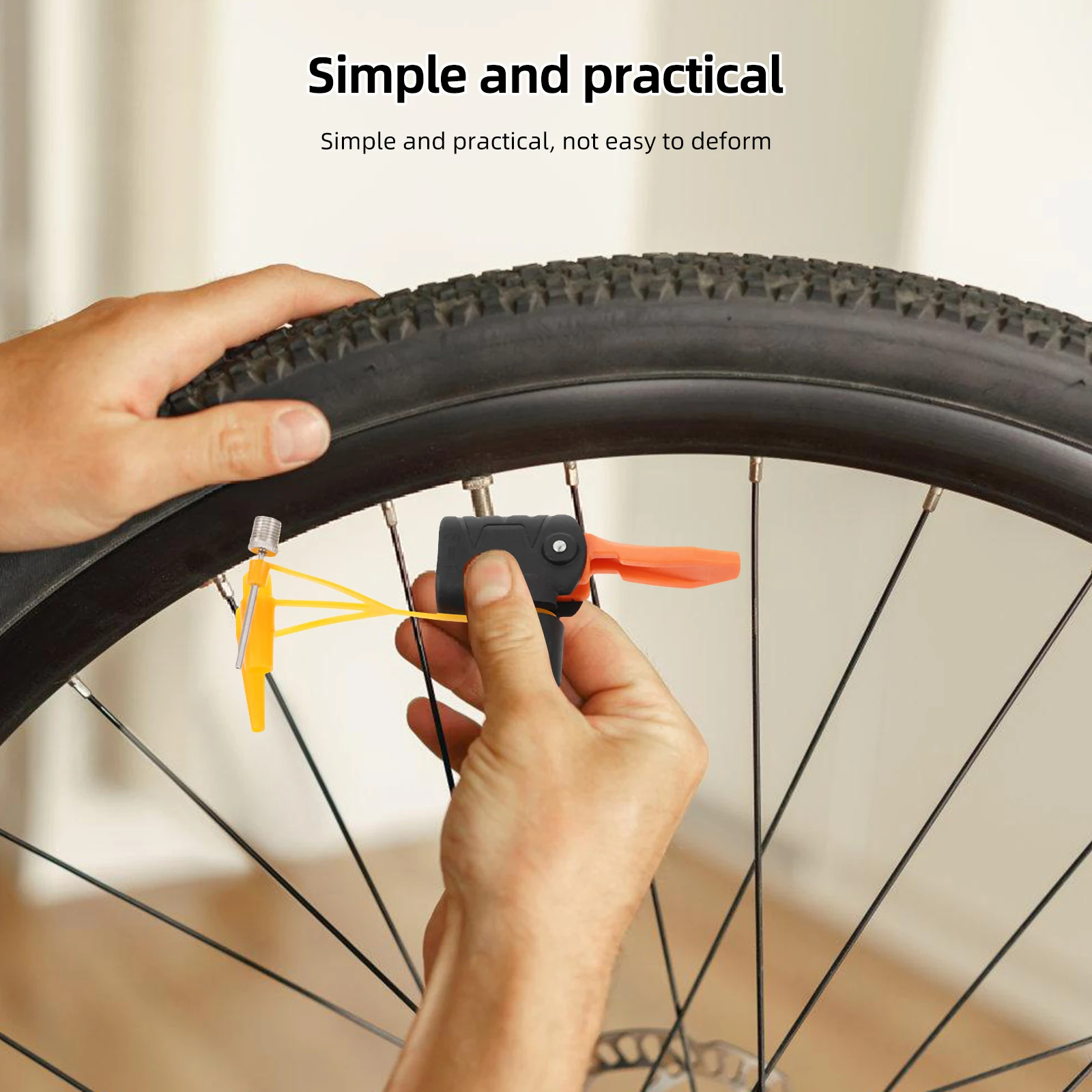 

5Pcs Bicycle Air Nozzle Adapter Set 2 in 1 Pump Head Adjustable for Valves Anti-Leak Design Cycling