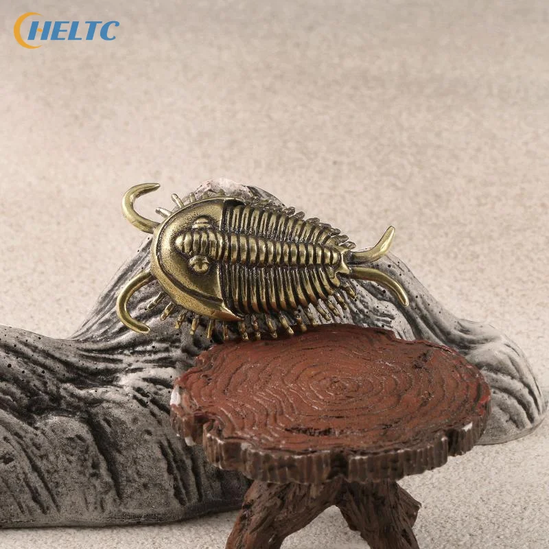 1/2Pcs Brass Cambrian Trilobite Brass Desk Decoration Retro Insect Small Figurine Tea Pets Home Office Ornaments Souvenir Gift