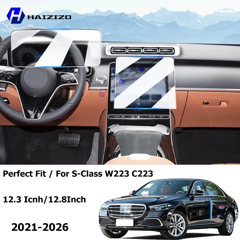 Für Mercedes-Benz S-Klasse W223 C223 2021-2026 Auto LCD-Bildschirm Anti-Fingerabdruck-Schutzfolie GPS-Navigation Matt Gehärtetes Glas