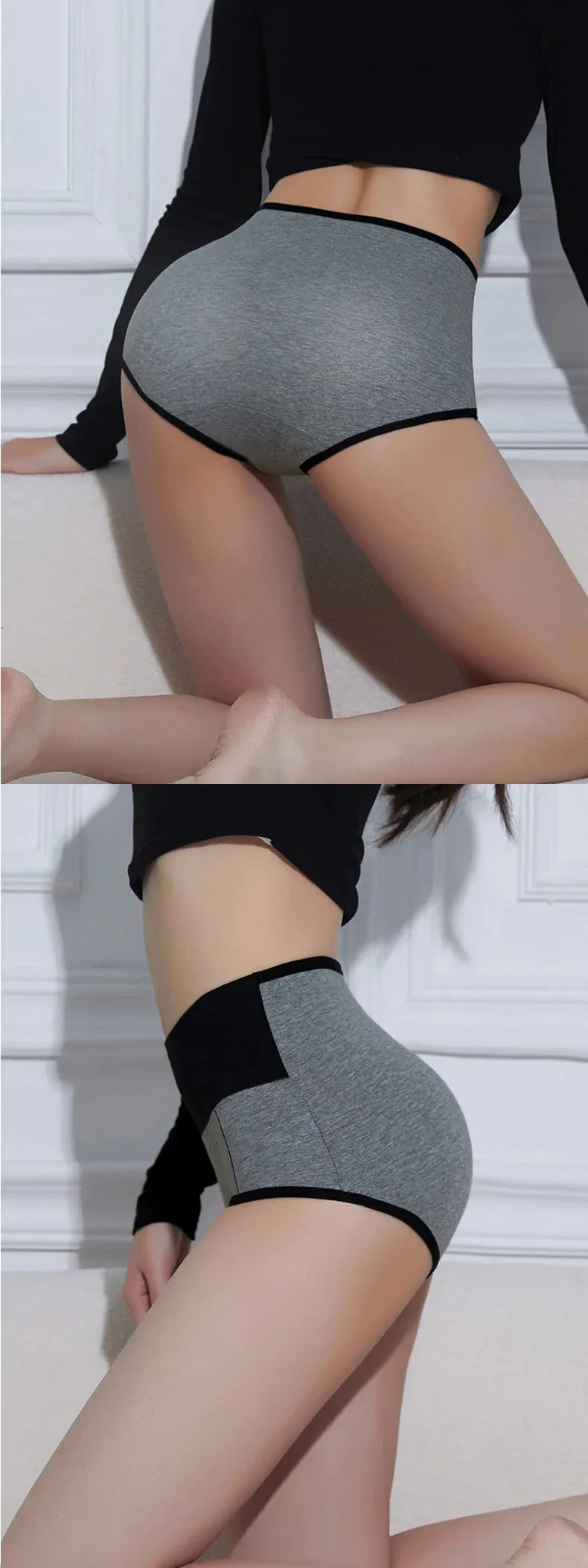 4 pçs calcinha feminina cintura alta barriga apertando forma confortável triângulo calcinha pura