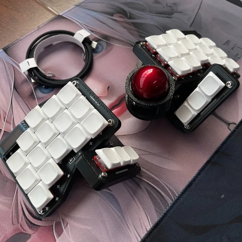 

CCK-BALL 3x5 Trackball Split Keyboard Wired QMK Hot Swap Custom Choc V1 Low Switch Mechanical Keyboards Pc Gamer Accessories
