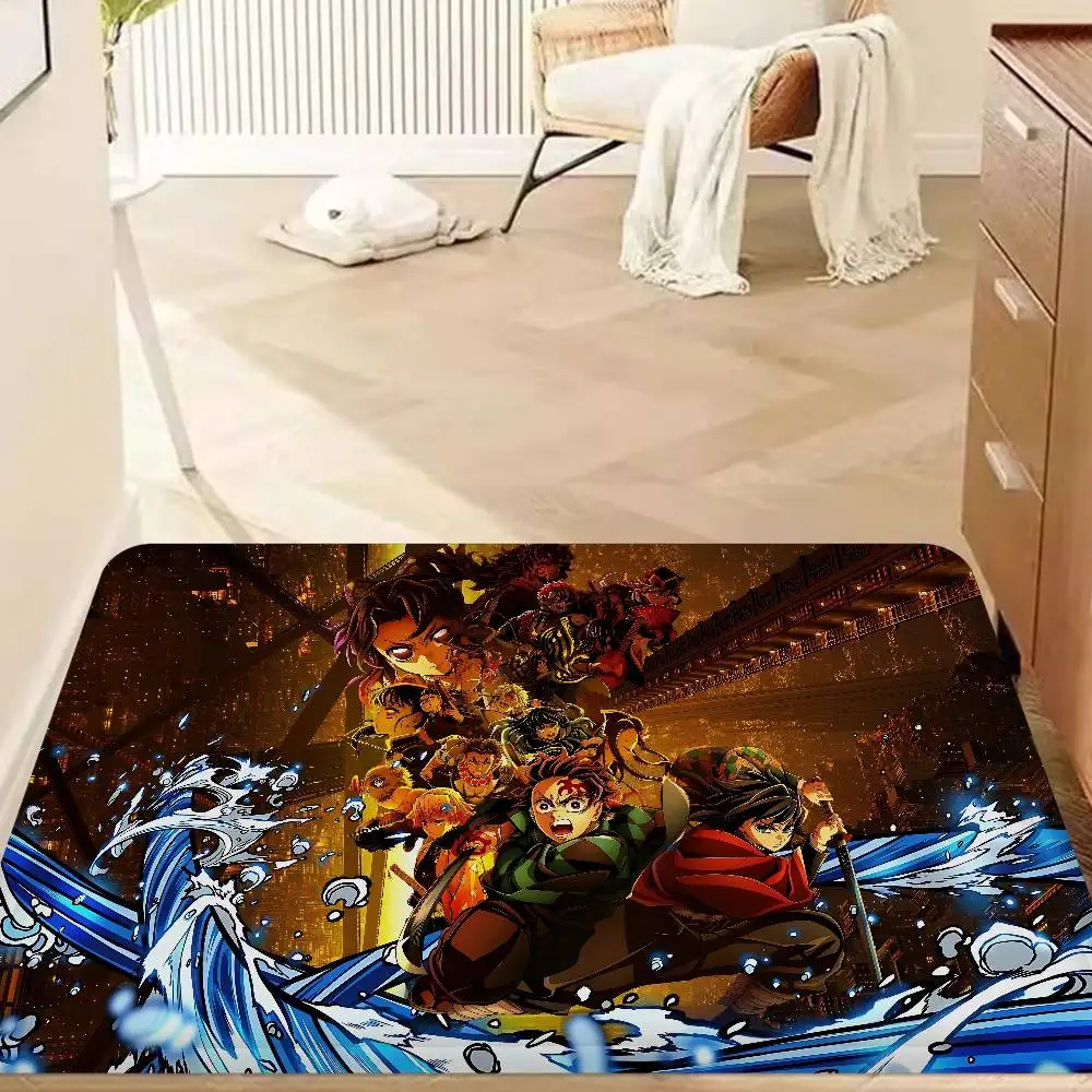 Anime D-Demon S-Slayer Entrance Door Mat Nordic Style Home Doormat Bathroom-Toilet Mats Bedroom Hotel Decor Mat