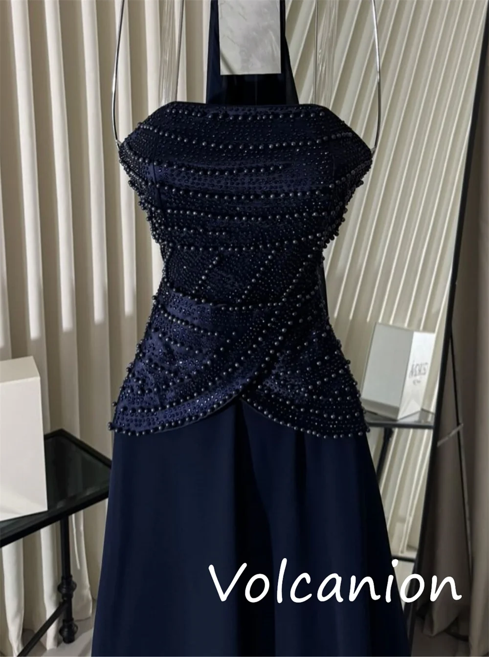 Personalizado requintado jérsei lantejoulas plissado a linha sem alças vestidos longos sob medida ocasião simples clássico