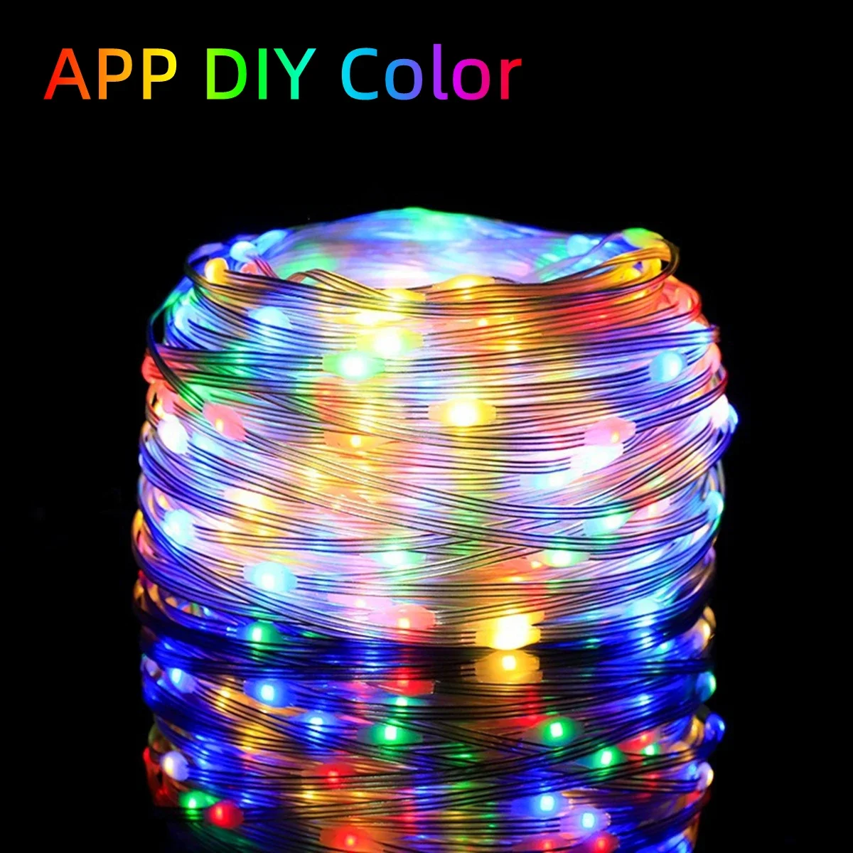 غامرة المحيطة ضوء سلسلة DIY APP التحكم بلوتوث USB الملونة الجنية سلسلة لشجرة عيد الميلاد درج درابزين الستار ديكو