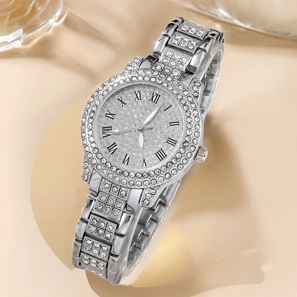 2025 6 шт. комплект, зеленые роскошные кварцевые часы, женские кольца, ожерелье, серьги со стразами, модные наручные часы, повседневные женские часы-браслет 2025 6 шт. комплект, зеленые роскошные кварцевые часы, женские кольца, ожерелье, серьги со стразами, модные наручные часы, повседневные женские часы-браслет