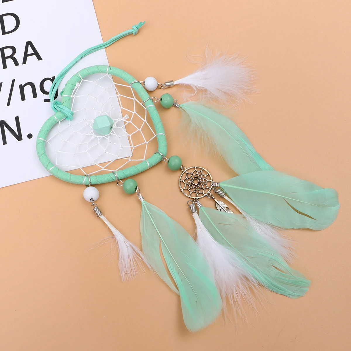 

Heart Shaped Dream Catcher Hanging Pendant Creative Indoor Decor for Bedroom Living Room Colorful Home Adornment Gift