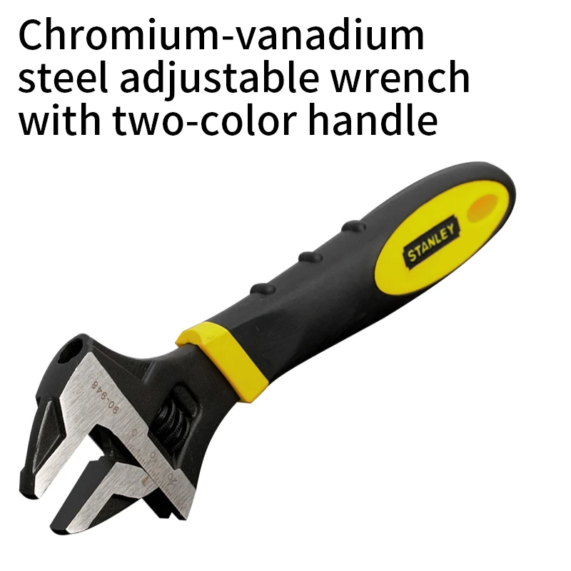 STANLEY Chromium-vanadium steel adjustable wrench with two-color handle  90-947 90-948 90-949 90-950