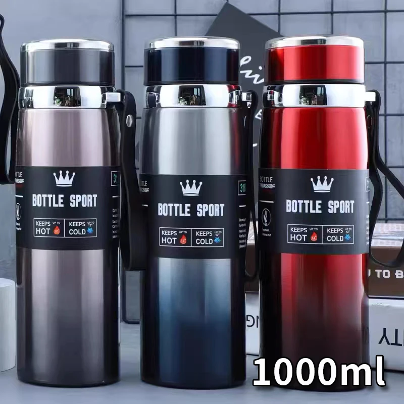 1L Thermal Water Bottle Keep Cold and Hot Water Bottle Thermos for Coffee Tea Vacuum Flasks Stainless Steel Thermos Bottle gifts