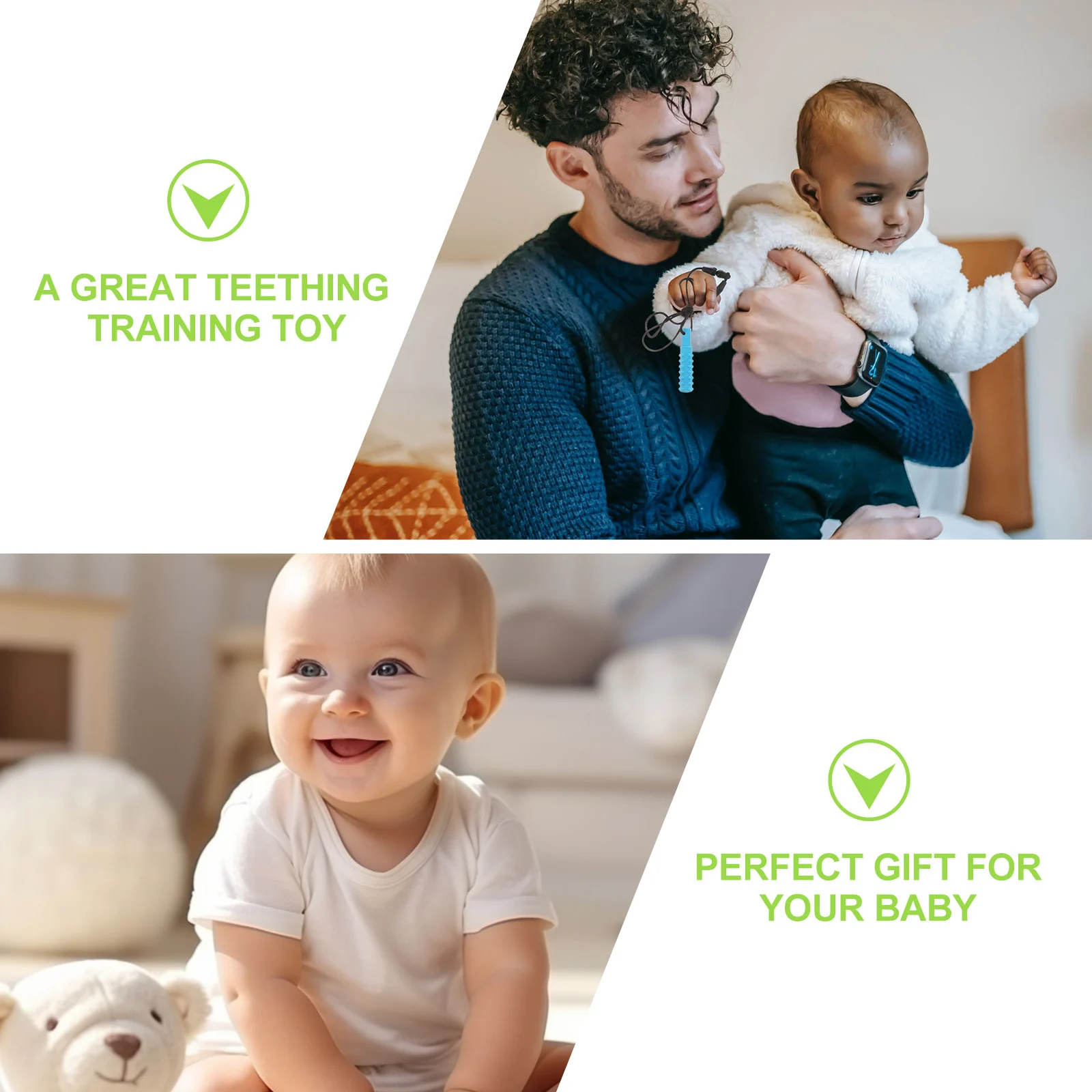 

3pcs Baby Silicone Infant Teether Chew Necklace For Infant Toddler Gum Relief Molar Training Sensory Teether Gift