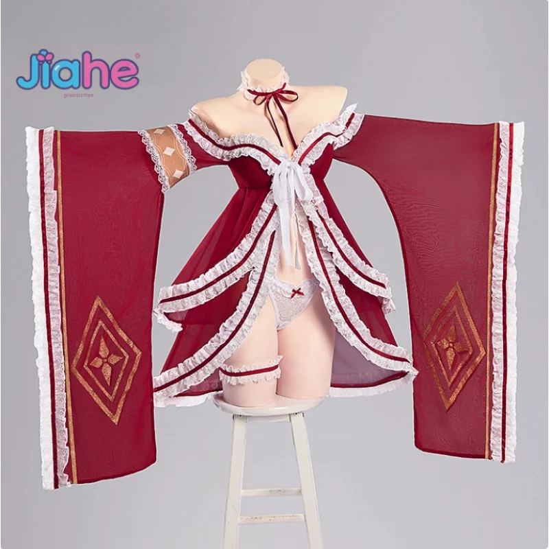 

Game Azur Lane Shinano Amagi Cosplay Costume Women's sexy dress necklace socks accessories set Halloween party new uniform