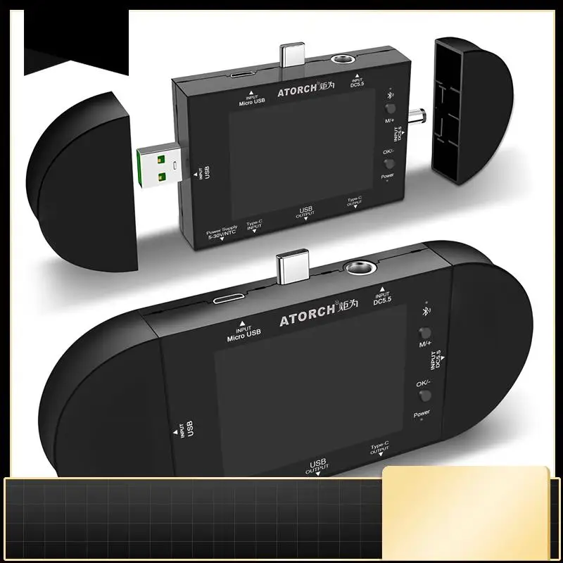 

ATORCH UD24 USB-тестер Type-C 2,4-дюймовый цифровой вольтметр Амперметр Power Bank Детектор напряжения Вольт PD Триггер Электрический счетчик-N33R