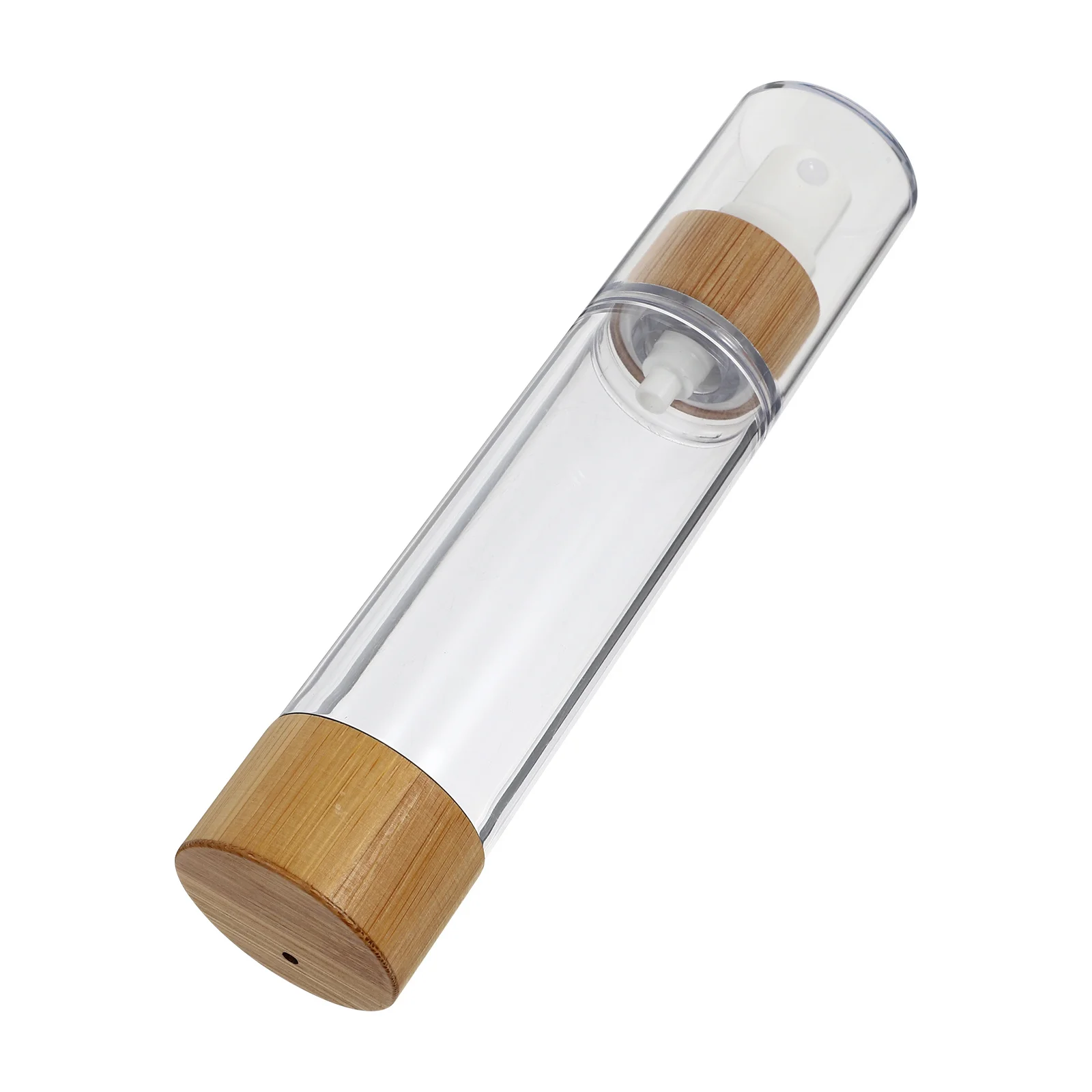 

1Pcs Bamboo Spray Bottle Refillable Vacuum Dispenser Light Yellow for Travel Home Office Lotion Mist Spray Container