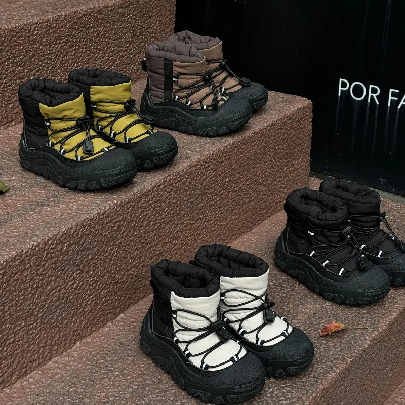 Thickened Waterproof Non‑Slip Kids Snow Boots Warm Outdoor Cotton Shoes for Boys Girls Winter Shoes