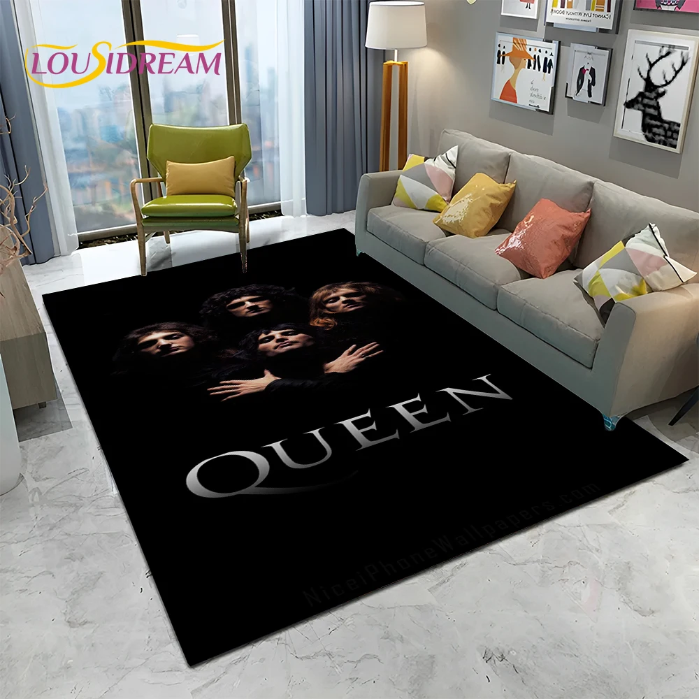 Classics Queen-Rock-Band Freddie Carpet Rug for Home Living Room Bedroom Sofa Doormat Decor,kid Play Area Rug Non-slip Floor Mat