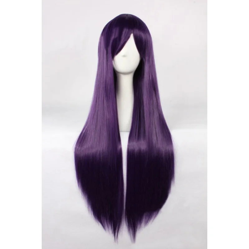 High quality DDLC wig game Doki Doki literary club! Yuri 80 cm purple long heat resistant hair wigs cosplay synthetic