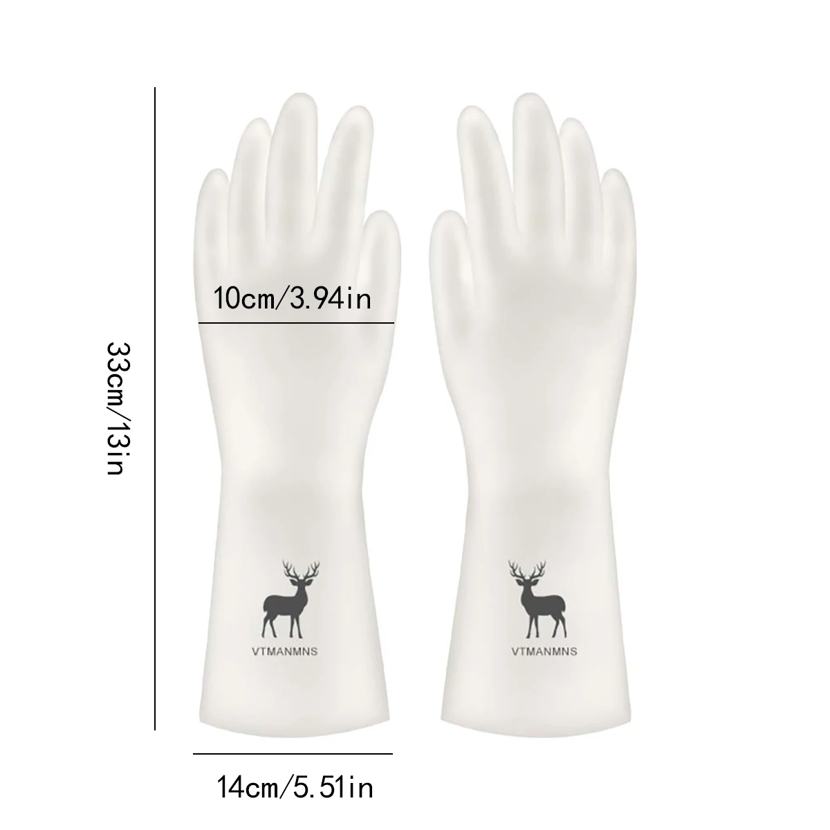 Kitchen Cleaning Clear Printed Latex Gloves Laundry Dishwashing Gloves Rubber Gloves Deer style