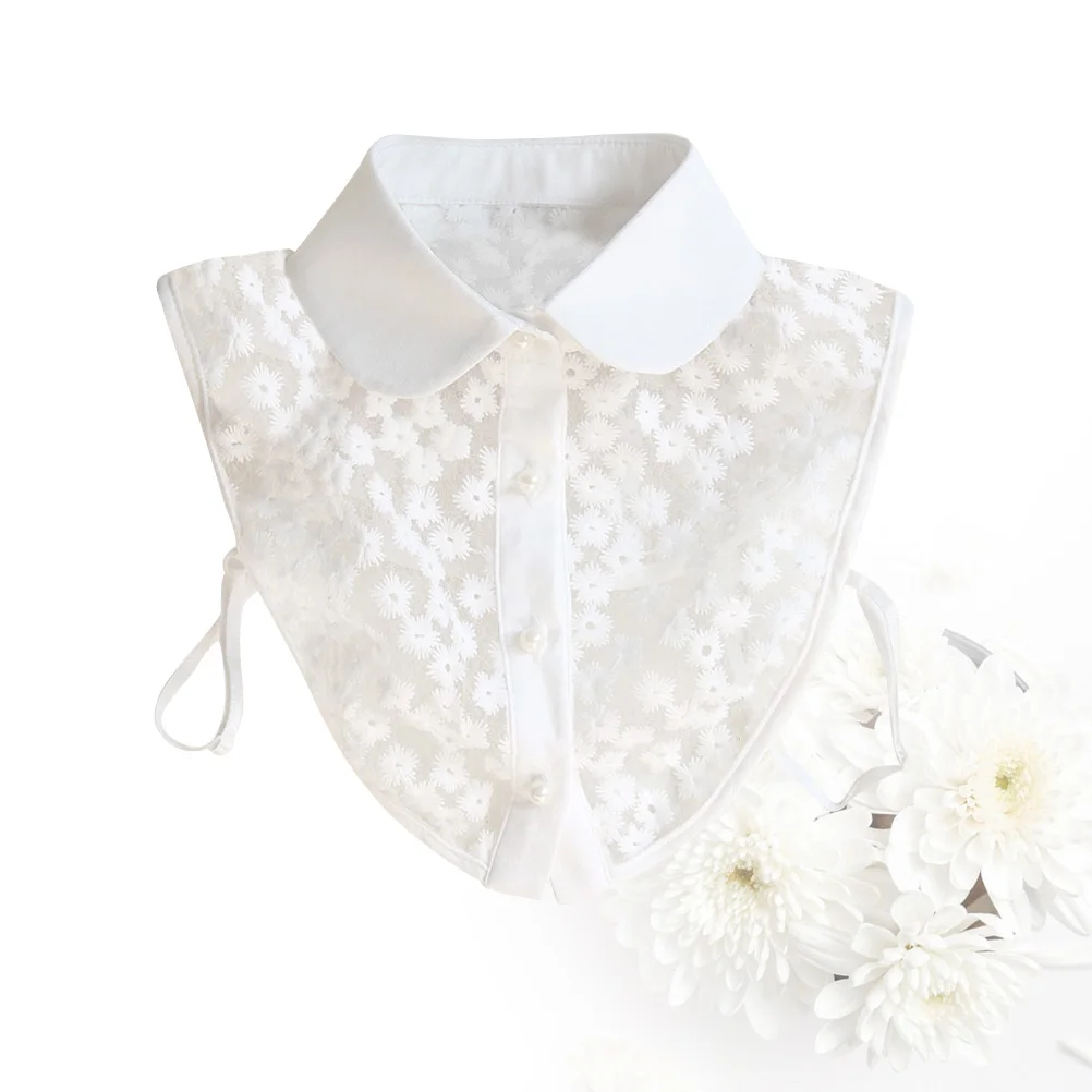 

Lace Fake Collar For Women Fashion Detachable Half Shirt Blouse White Lightweight Comfortable Four Accessory