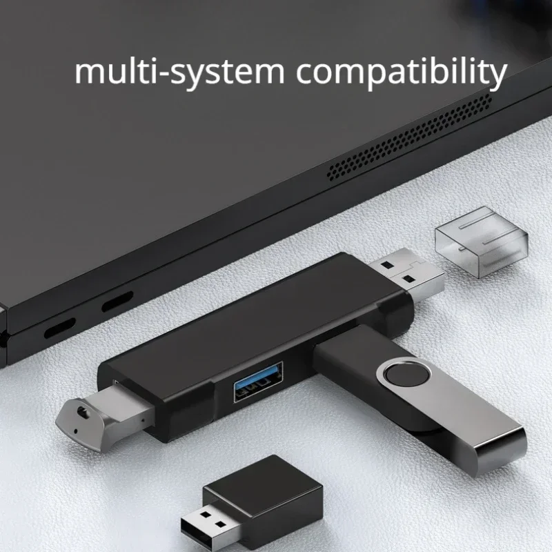 Mini Aluminum 3 Port USB 3.0/2.0 Hub USB Hub Extensions 2.0  Adapter Station Ultra Slim Portable Data Hub USB Splitter