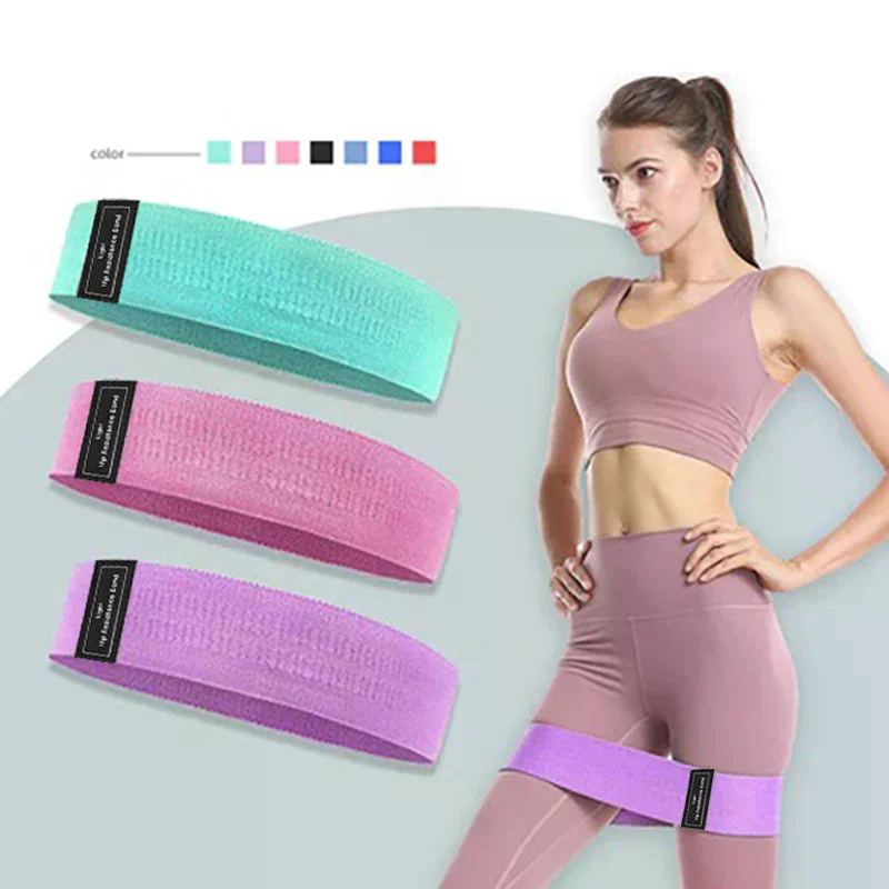 Basic Fabric Resistance Hip Booty Bands Glute Thigh Elastic Workout Bands Squat Circle Stretch Fitness Strips Loops Yoga Gym