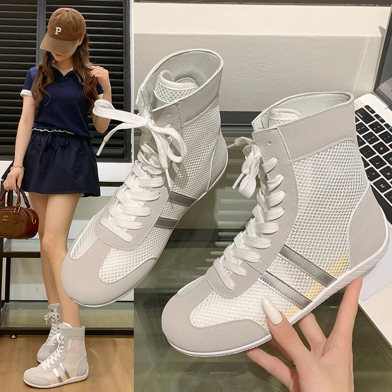 

Новинка 2023 года, летняя женская классическая повседневная уличная обувь, универсальные ботинки высокого качества, модная дышащая обувь, женские высокие ботинки