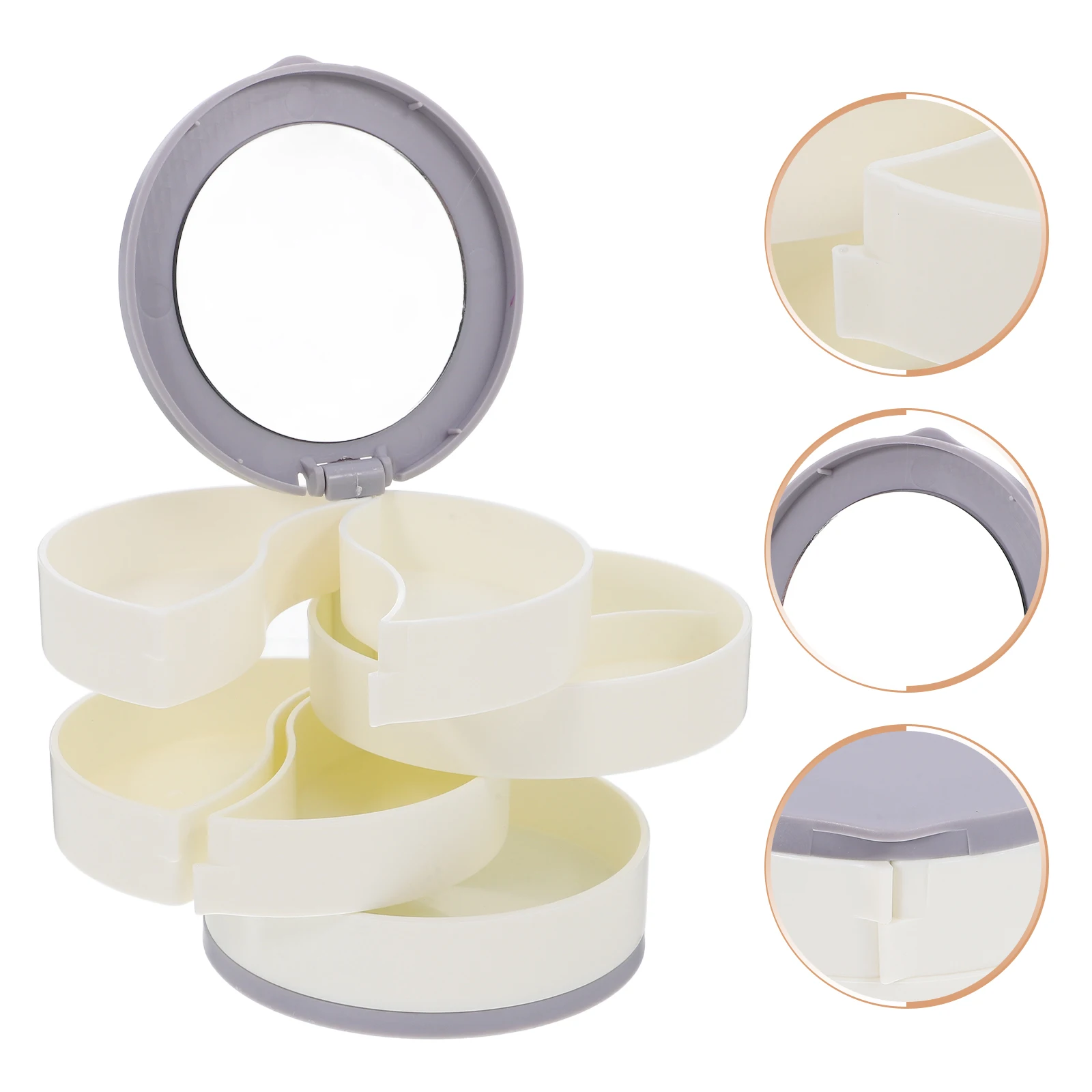 

Jewelry Box Earring Storage Organizer Tray Multi Layer Earrings Case Hair Accessories Holder Necklace Bangle with Lid