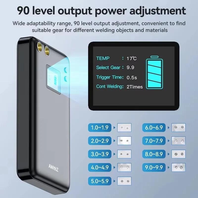 Saldatore a punti per batteria U2 - Strumento esperto per saldatura a batteria 18650, uscita a 90 livelli per una saldatura affidabile