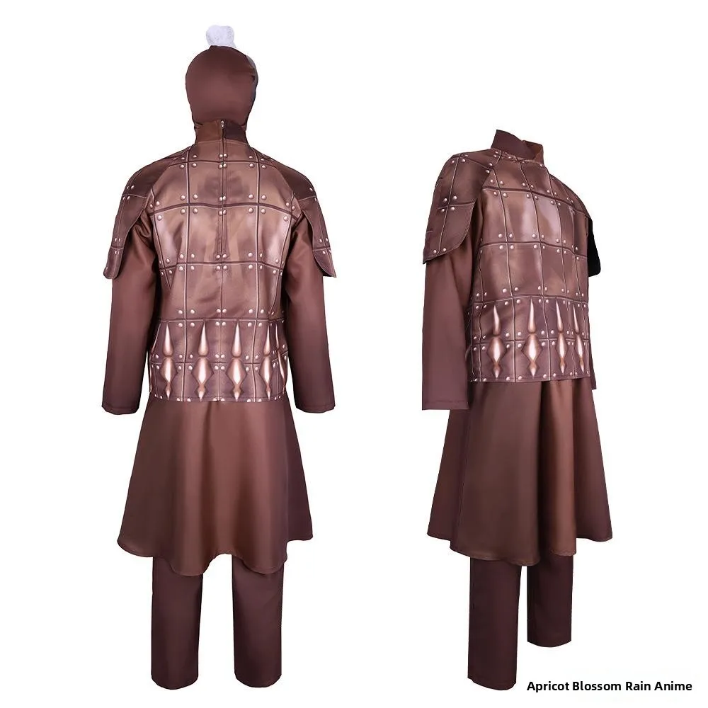 مجموعة أزياء تنكرية للأطفال على شكل محاربي القبور القديمة، ملابس تنكرية لهالوين على طراز شخصيات الجيش لشي هوانغ من أسرة تشين