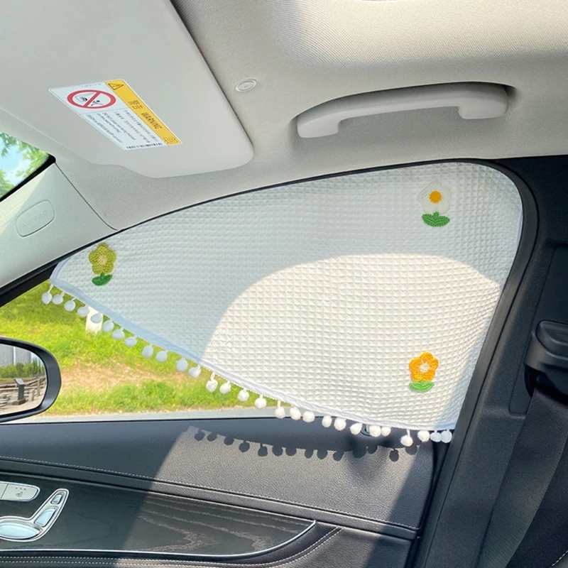 Sunshade Car Sunshade Curtain Side Window Divider Triangular Privacy Curtain Adsorption Window Sun Block Cover T3EF