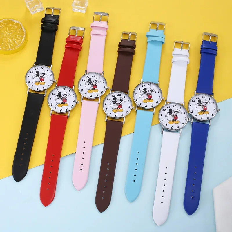 New Cartoon Mickey Children Watches Cute Quartz Watch for Kids Girl Boys Birthday Gift Kids Watch Clock Black Blue White Pink