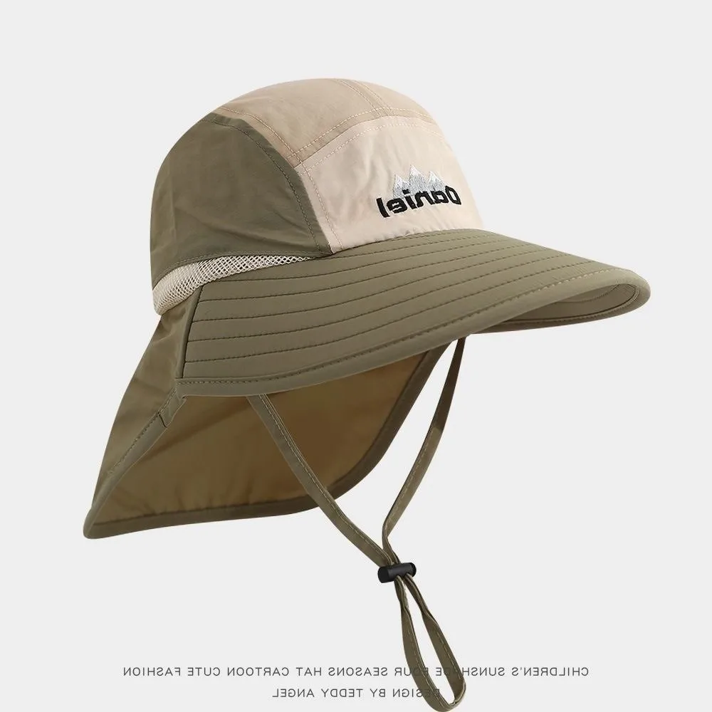 

Широкополая спортивная шляпа для активного отдыха с защитой шеи, быстросохнущая, для рыбалки, с защитой от УФ-излучения, дышащая, для походов в джунглях, для мальчиков и девочек