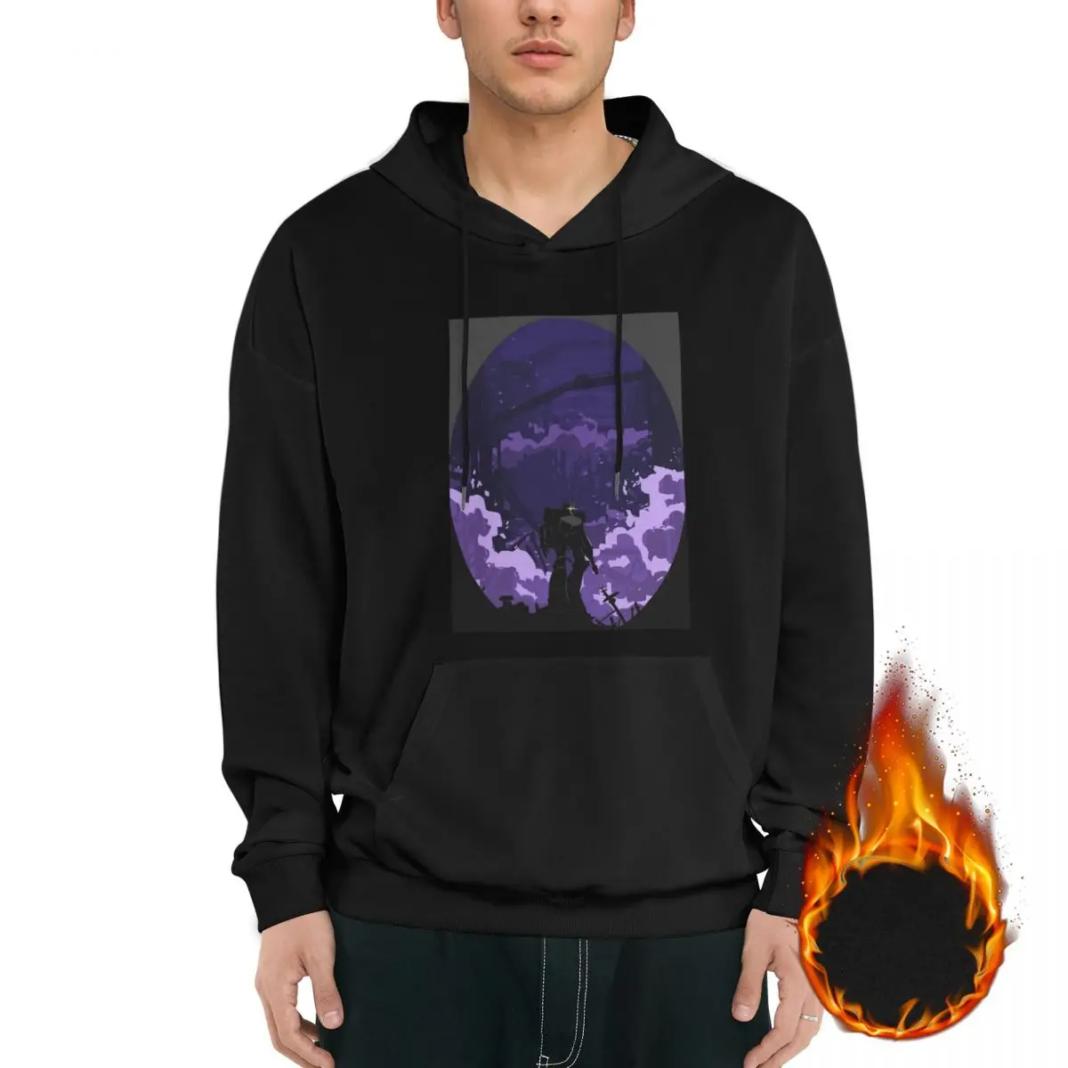 

When All The Lights Were Lost Men's Fleece Hoodie Black Long -sleeved Hoodie