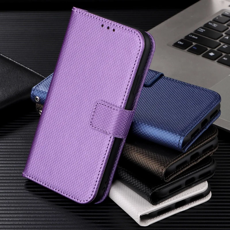 

For Umidigi Note 100, Note 100A Diamond Pattern Leather Case Anti Drop Magnetic Buckle Leather Case