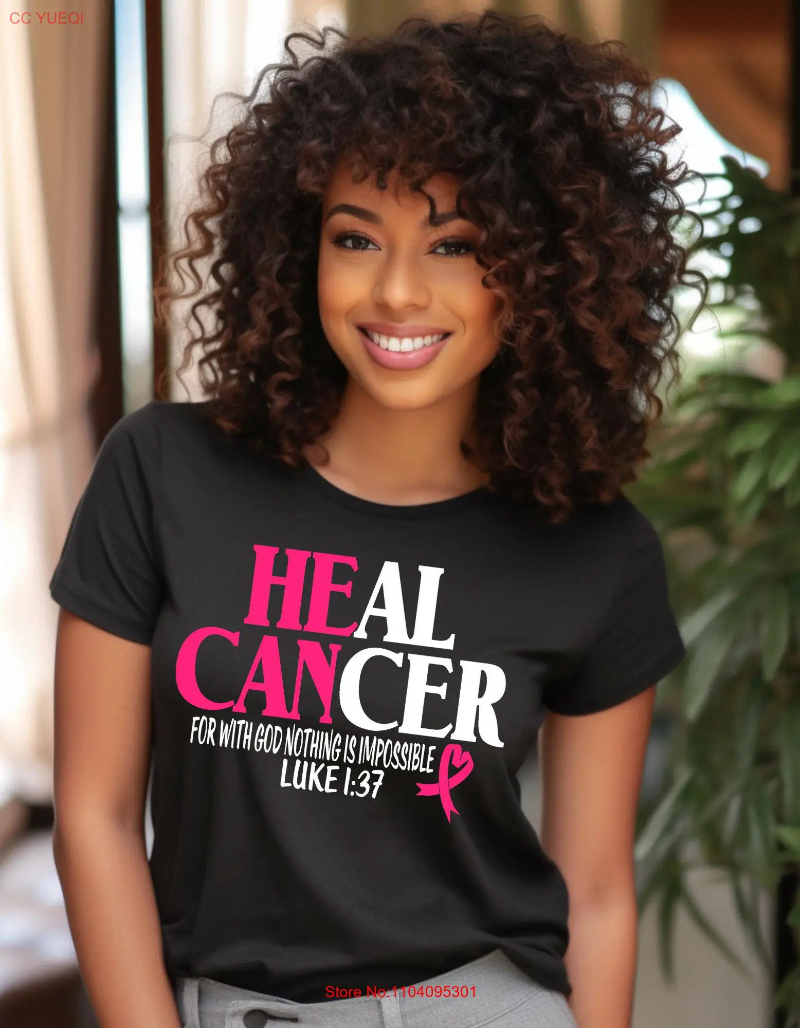 Heal Cancer Awareness T Shirt Breast Month Religious Support Fight long or short sleeves