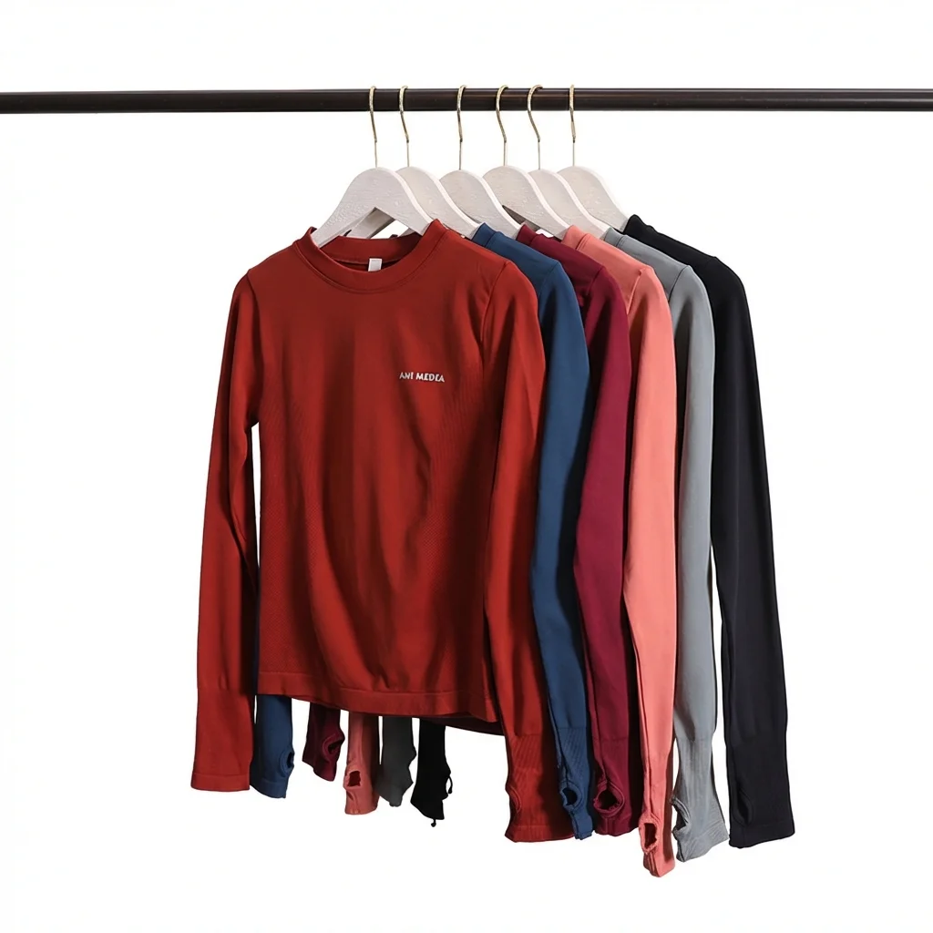 Women's Fitness Seamless T-shirt Long Sleeve Sports Top Yoga Gym Shirts Training Running Shirt Activewear for Workout T-shirt image 2