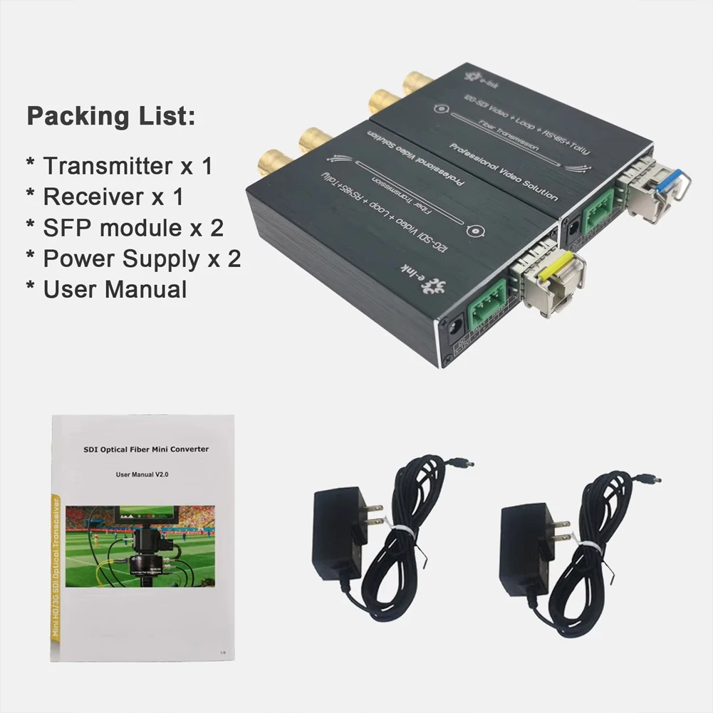 

2025 hot sale Mini 12G-SDI Optical Fiber Converter with Tally Loop Out Single Mode LC Connector 20KM Range for Radio TV Broadcas