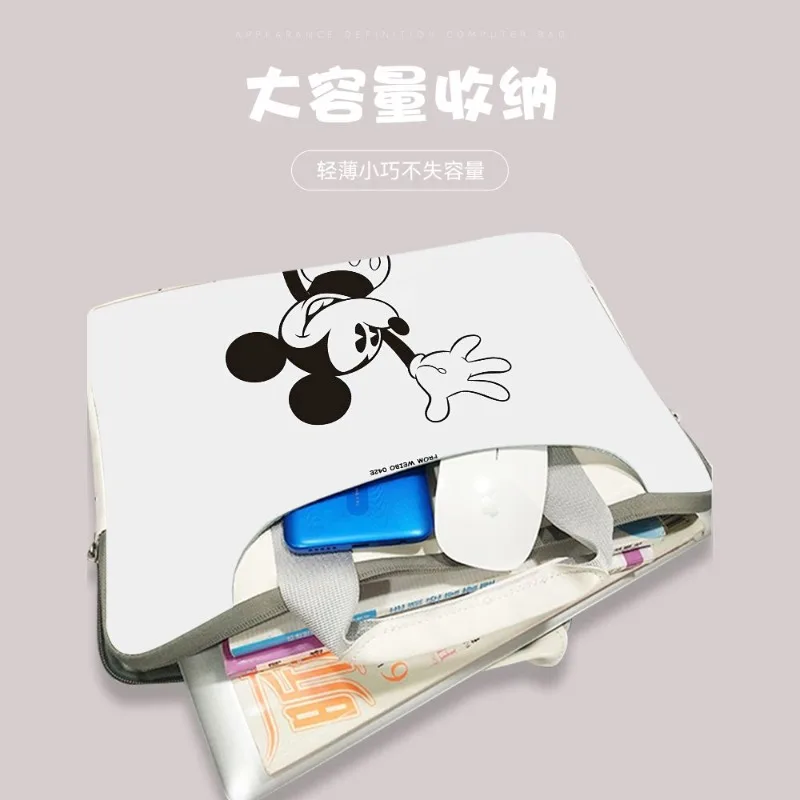

Disney Kawaii Mickey Minnie Notebook Laptop Bag Cute One-shoulder Crossbody Outing Lightweight Anti-fall and Dirty Resistant
