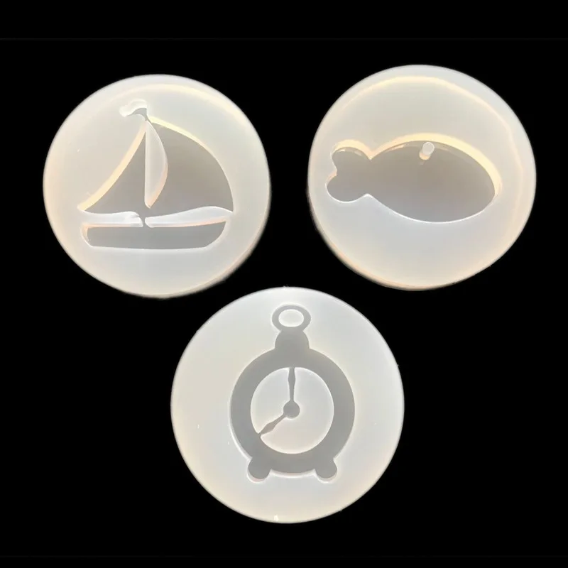 Mirror Epoxy DIY Phone Case Silicone Mold Set Crystal Glue Epoxy Molds Small Fish Clock Ship Silicone Mould