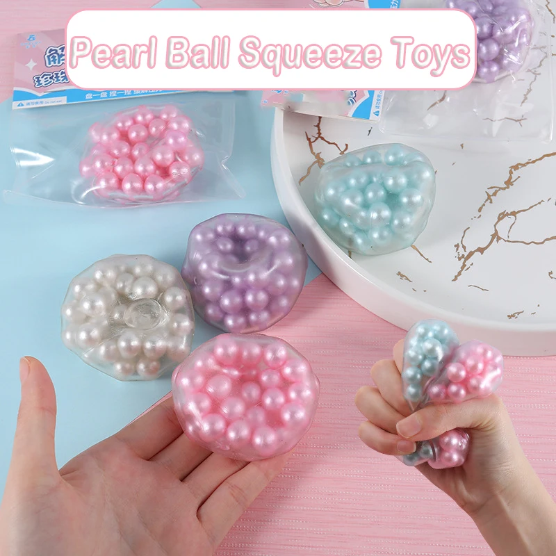 Kreatywne zabawki dekompresyjne Squeeze Pinch Pearl Ball Śliczne miękkie zabawki sensoryczne dla dzieci i dorosłych Zabawki antystresowe