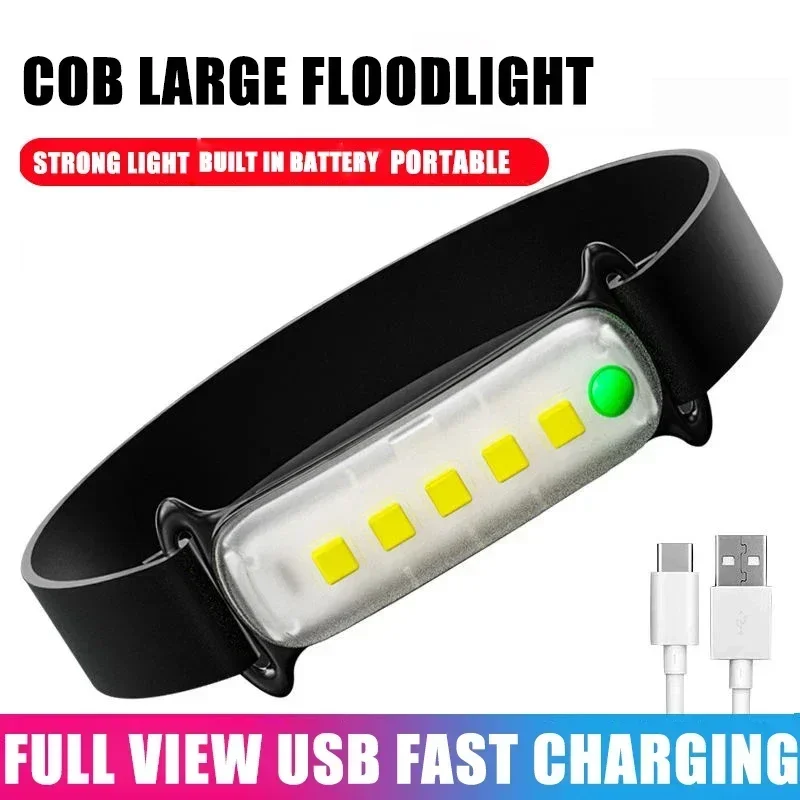 

Sensor Mini HeadLamps 6 Lighting Mode Head Lamp Built-in Battery Rechargeable LED Headlight Camping Hunting Fishing Emergency