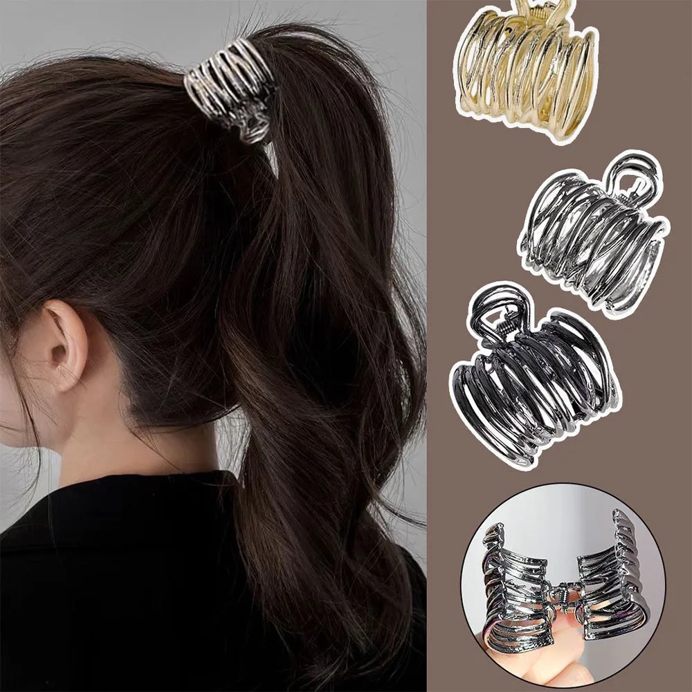 

Simple Metal Ponytail Holder Hair Clips Classic Solid Color Geometric Hair Pins Women Girl Hair Sryling Fixed Barrettes