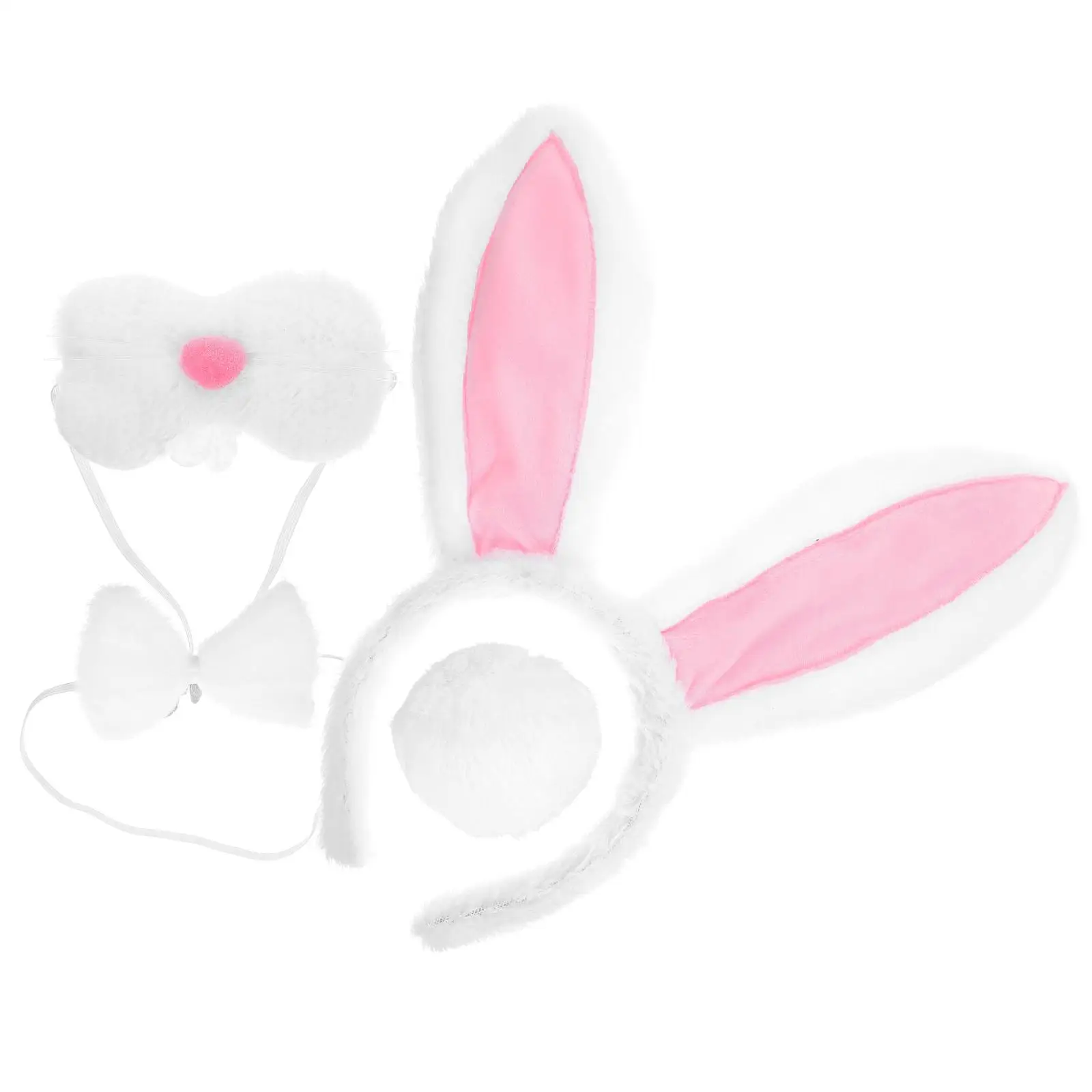 Costume da coniglio Set di fasce per orecchie di coniglio per adulti Fasce per feste per maschera di coda per ragazze