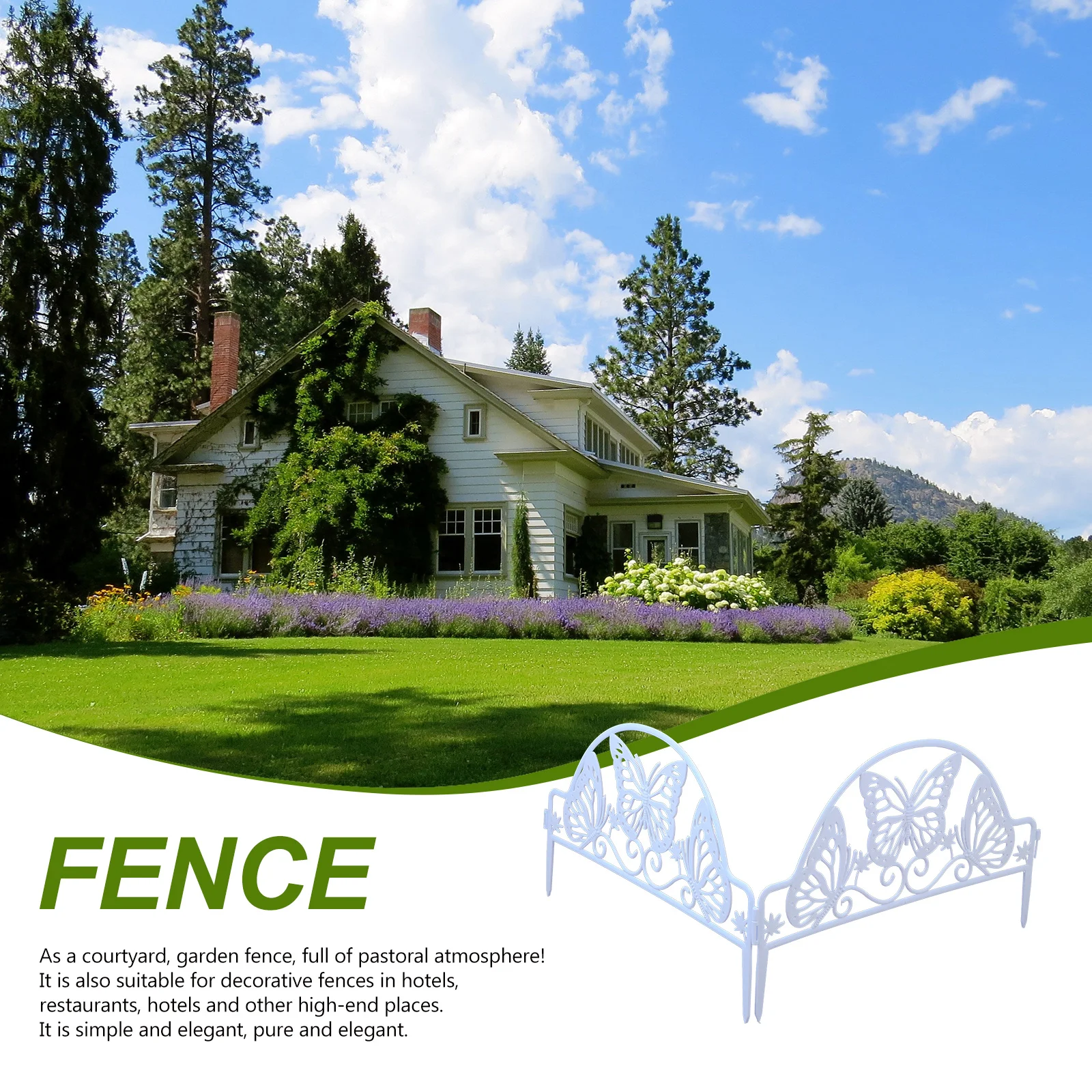 

4pcs Plastic Border Garden Edging Decorative Landscape Ornament For Yard Patio Outdoor Adornment Fence Garden Fence