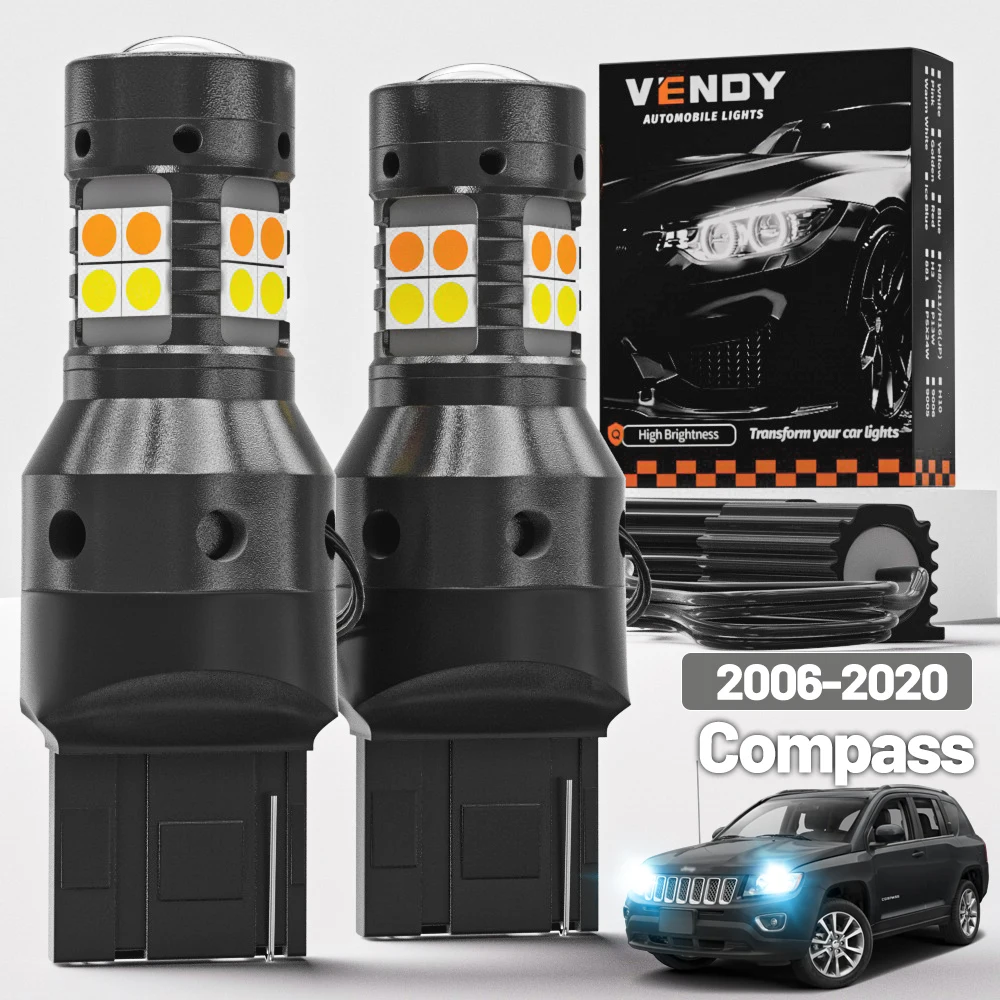2 stücke Für Jeep Compass MK MP 2006-2020 Dual Modus LED Blinker + Tagfahrlicht DRL 2010 2011 2012 2013 Canbus Zubehör